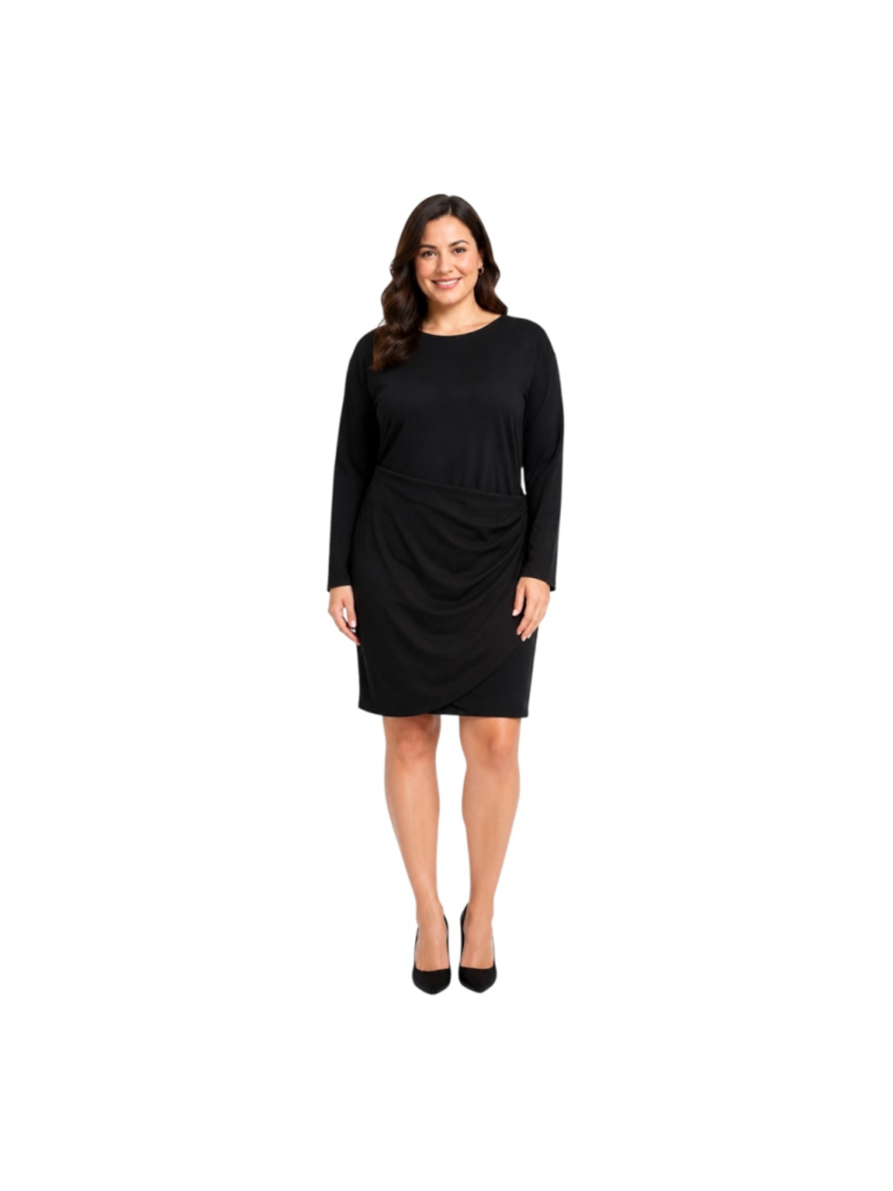 Express Black Long Sleeve Faux Wrap Dress XL NWT